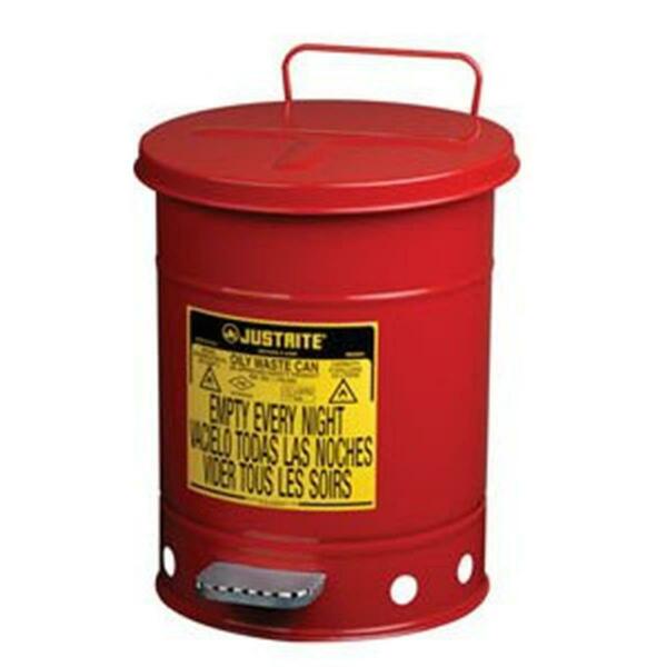 Zeeline 10 gal Foot Operated Oily Waste Can, Red Powder Coat 310